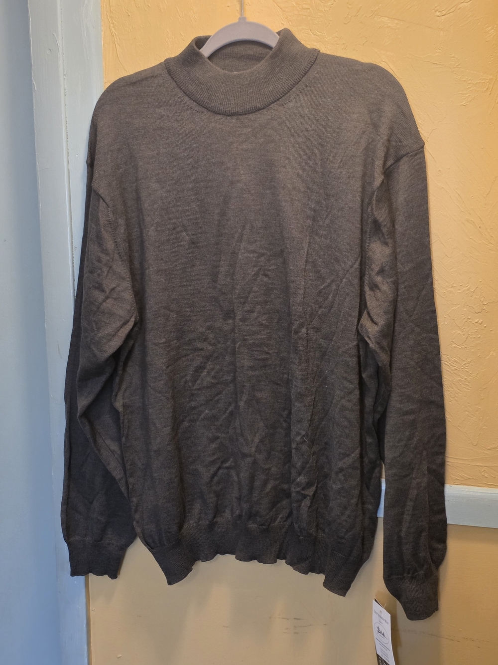 Men's Gray Turtleneck Sweater - Lightweight Knit